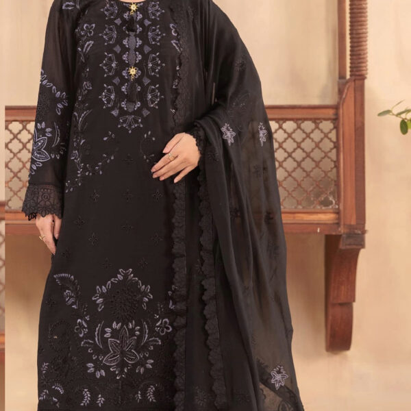 black| 3pcs Embrioded suit