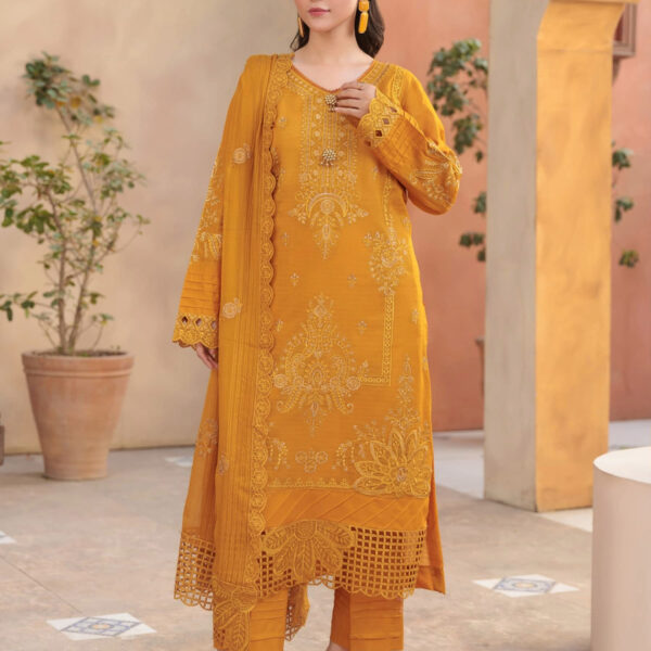 Yellow | 3pcs Embrioded suit